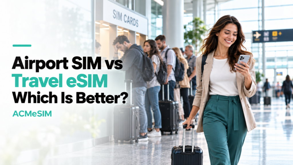 Airport SIM vs travel eSIM comparison for international travellers